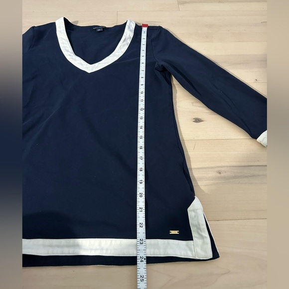 Tommy Hilfiger Navy Stretch Top Sailor Like Style Size Small - Picture 4 of 8